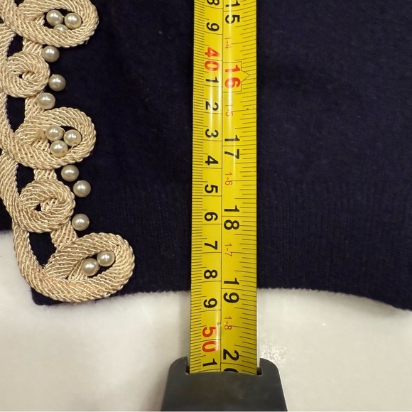 Hadley Vintage Women’s 100% Cashmere Handmade Navy Cardigan Sweater  Sz M - Picture 8 of 15